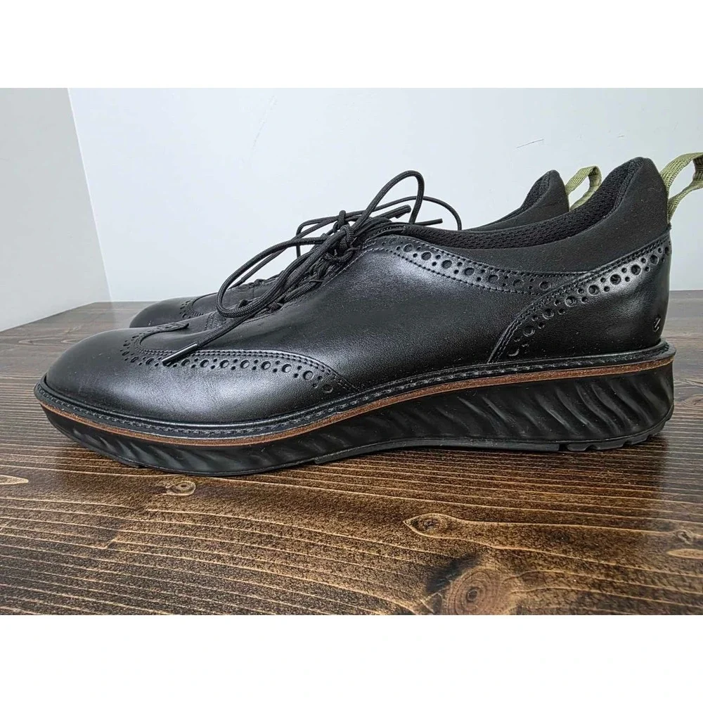 Ecco Phorene Men's Shoes Size 12 / 12.5 Black Leather Dress Oxford‎ Shoes